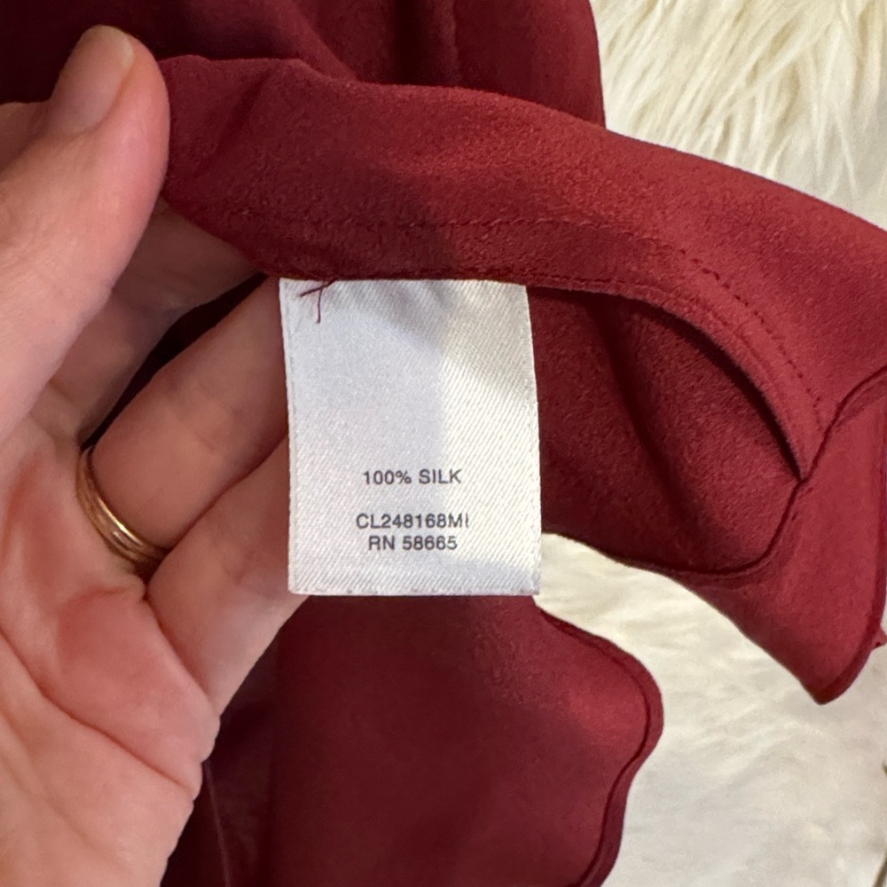 Classiques Entier 100% Silk Sleeveless Blouse – Deep Wine Red | Size L - Picture 4 of 4